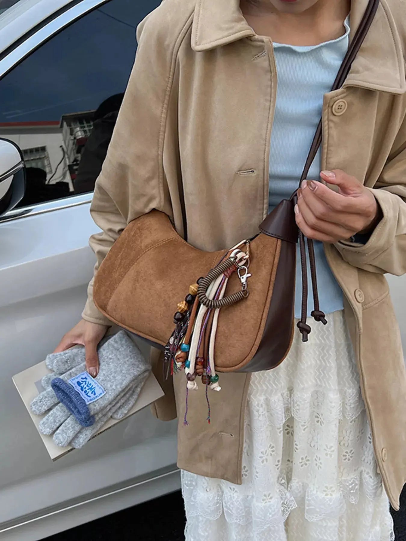 Vintage Suede Tassel Shoulder Bag Simply Love