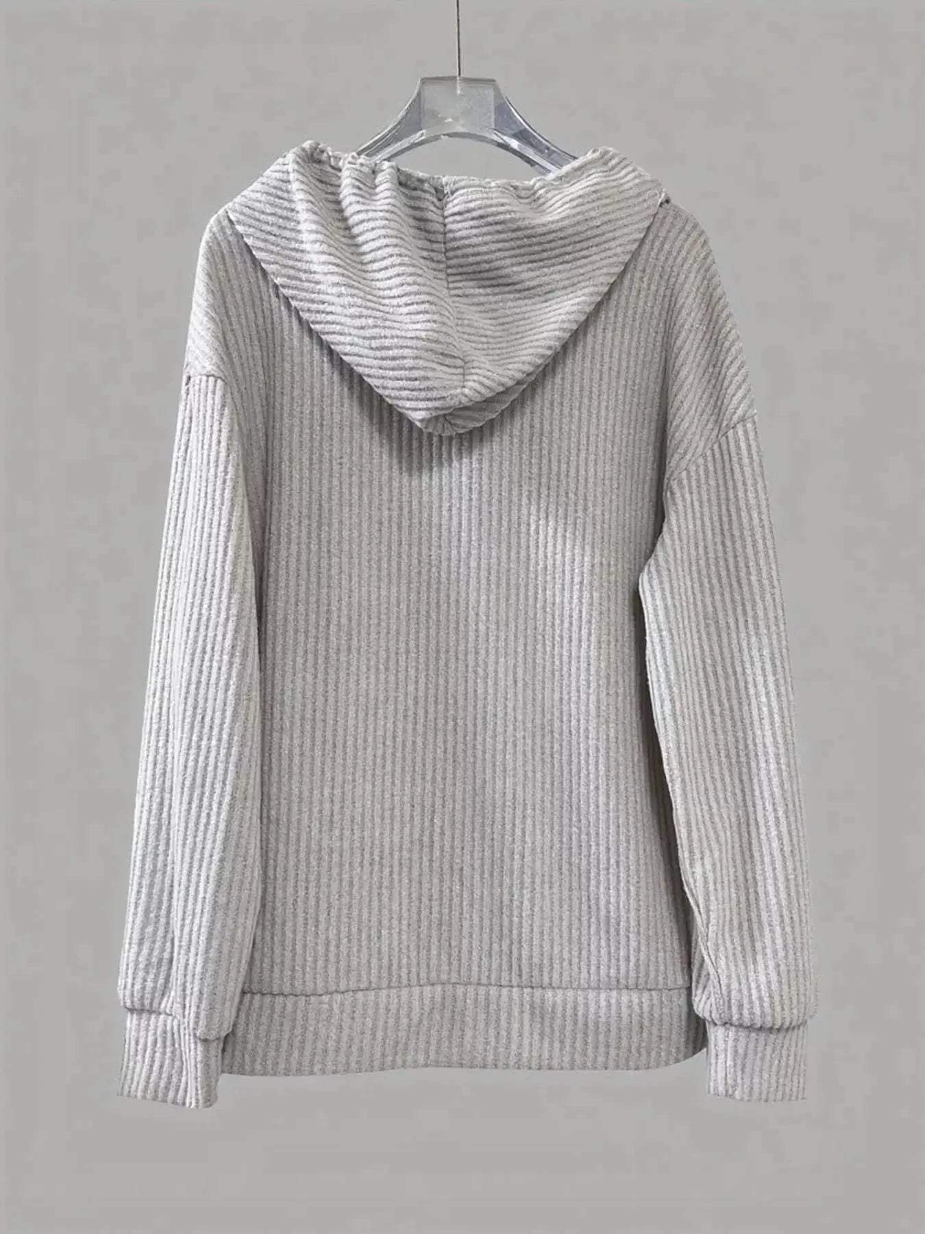 Button-Front Drawstring Hoodie Simply Love