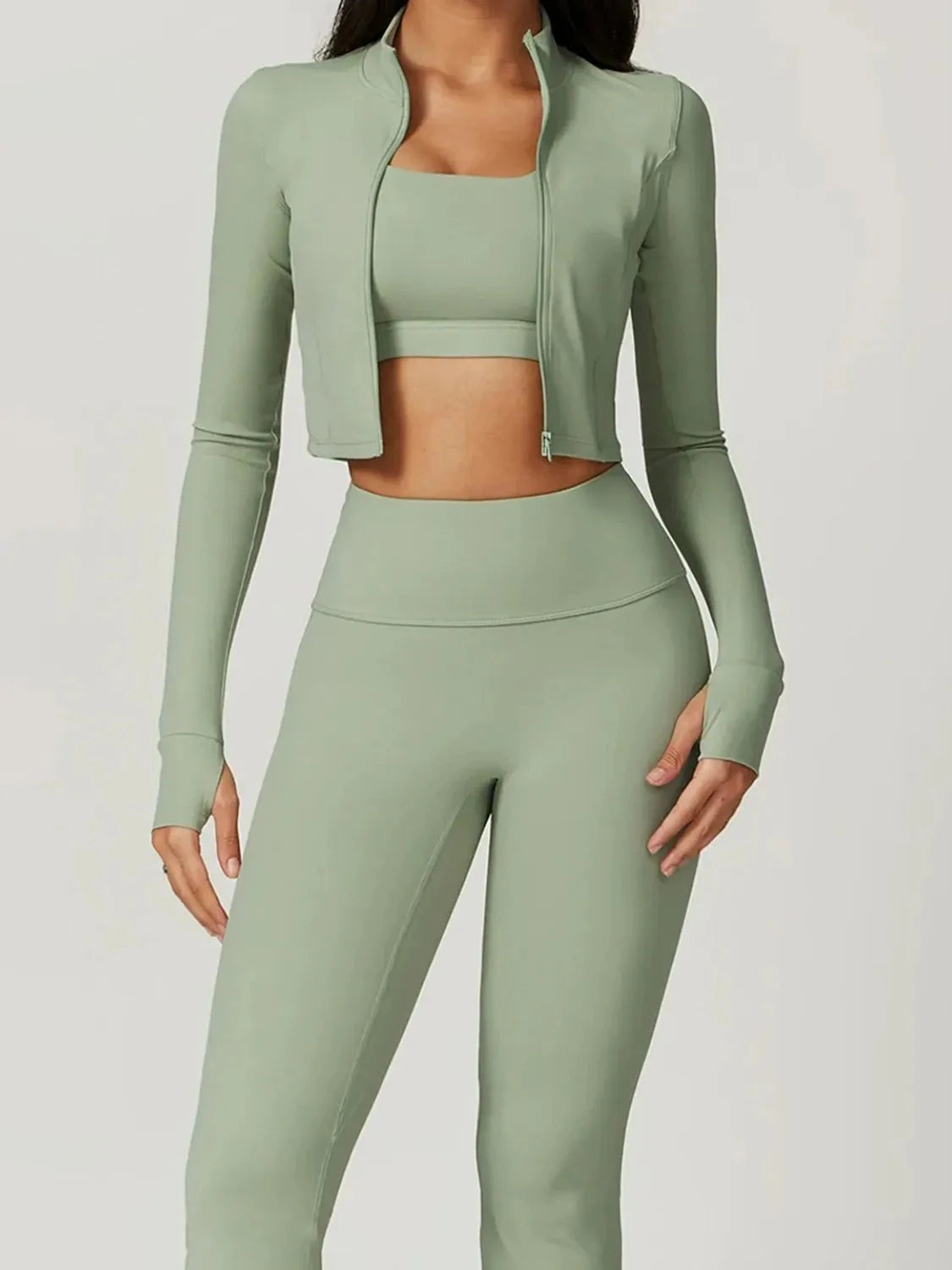 Bra Outerwear and Leggings 3-Piece Active Set Coco’s Tee Boutique