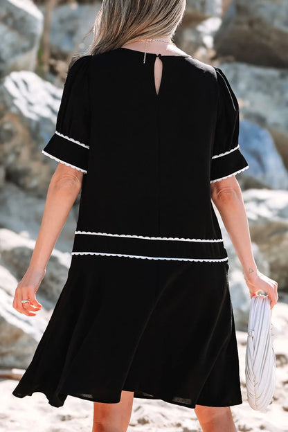 Simply Love: Scallop Trim Bow Dress