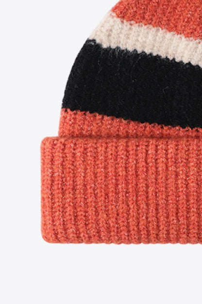 Tricolor Cuffed Knit Beanie.