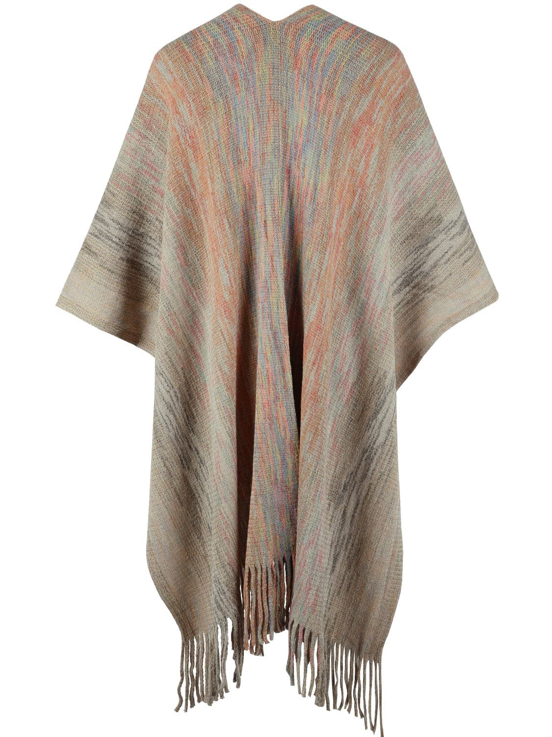 Heathered Fringe Hem Poncho.