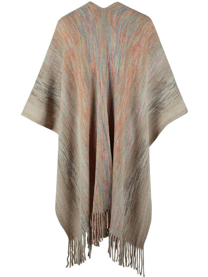 Heathered Fringe Hem Poncho.