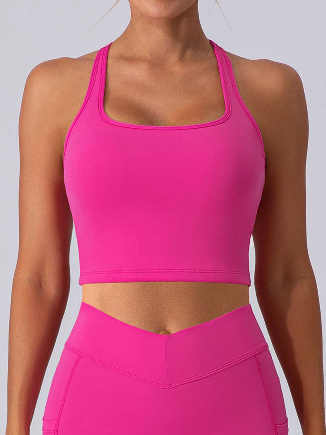 Square Neck Racerback Cropped Tank.