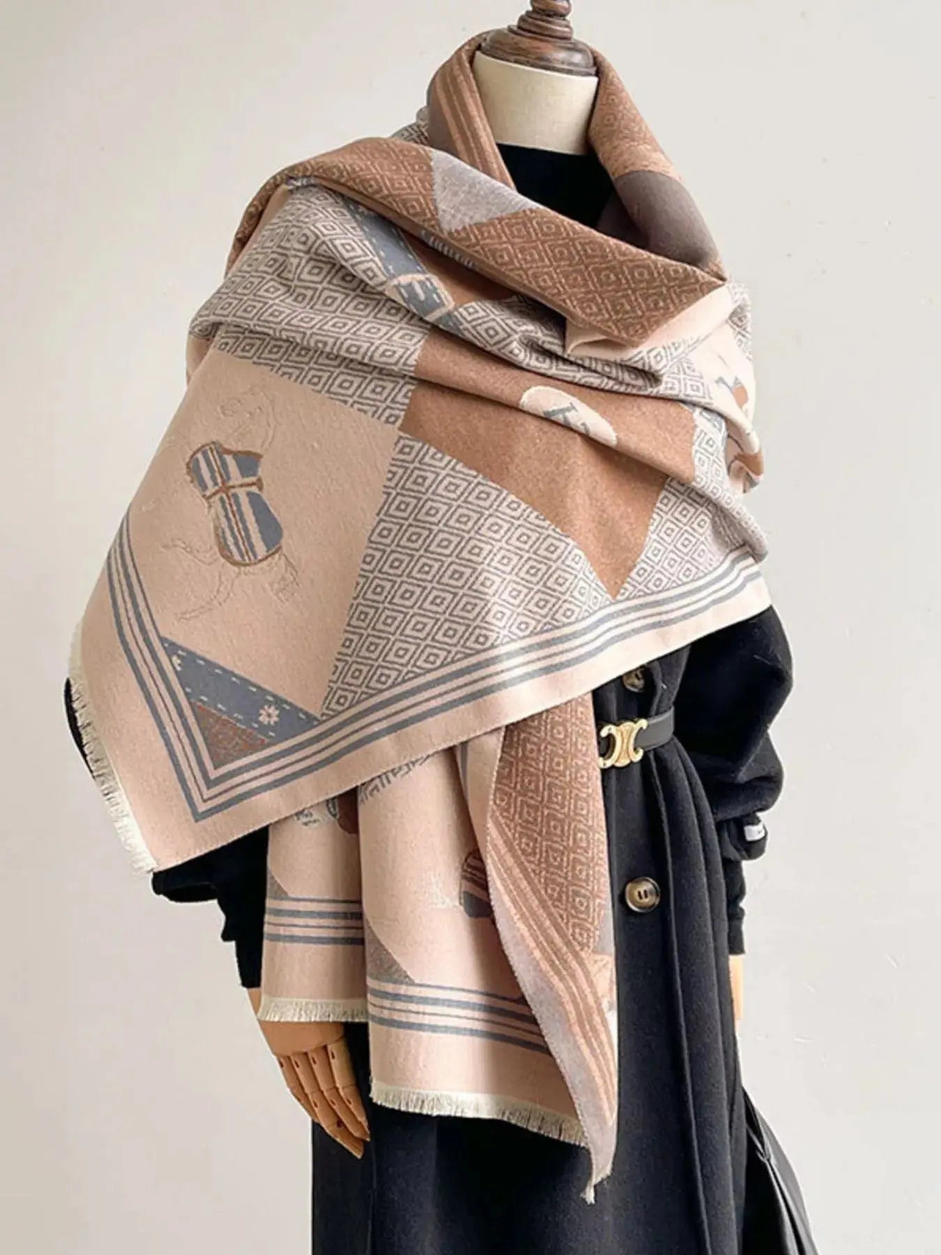 Equestrian Print Reversible Scarf Simply Love