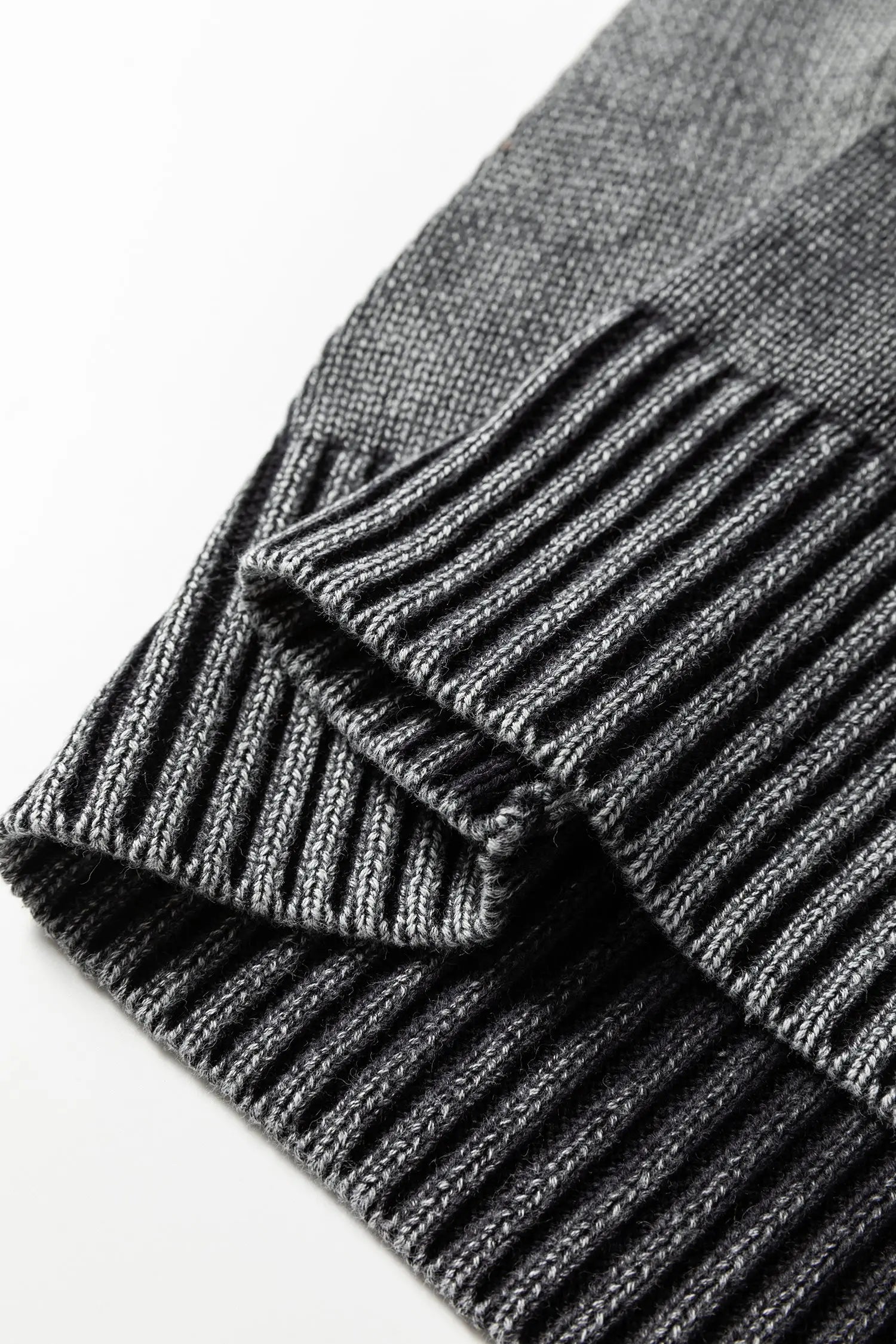 Black Mineral Wash V Neck Knit Sweater Exposed Seams And Drop Shoulder Loose Dear-Lover Dropshipping