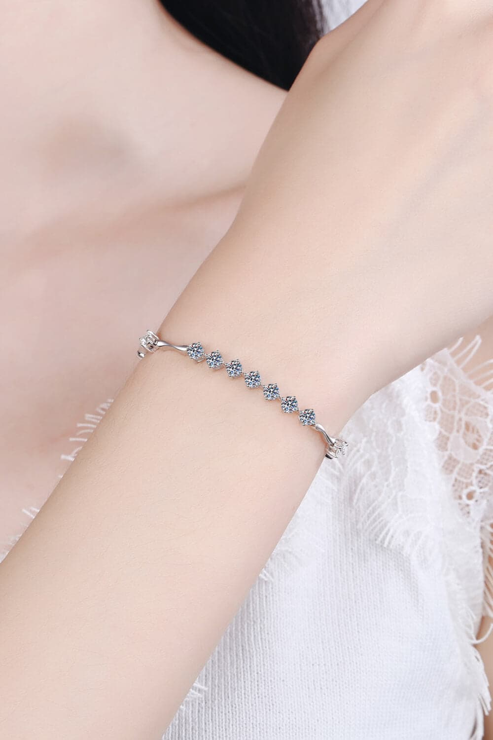 Moissanite 925 Sterling Silver Bracelet.