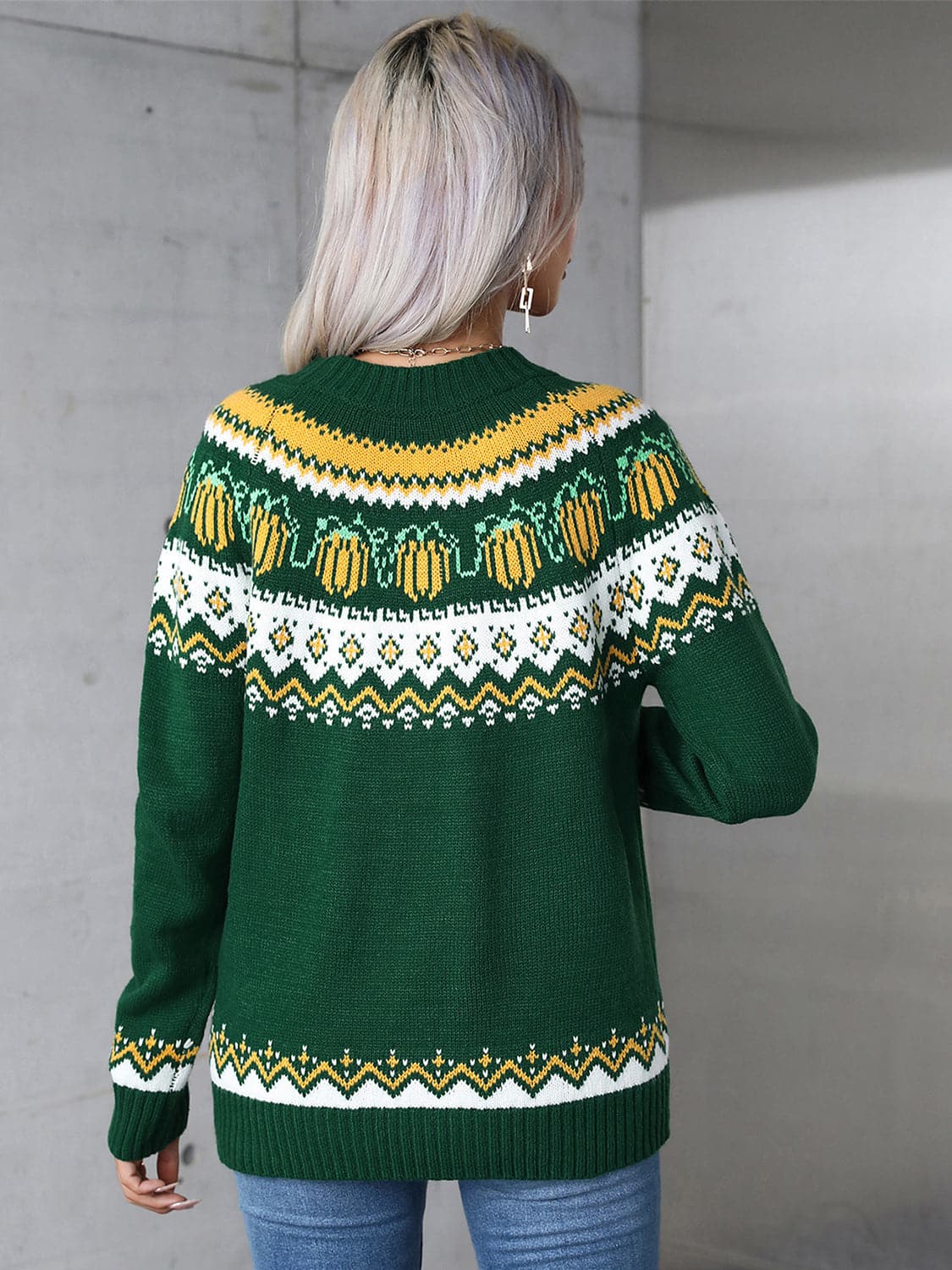 Geometric angel wings long sleeve sweater