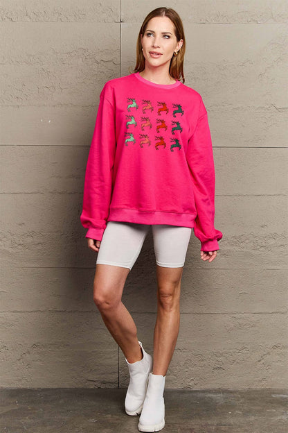 Simply Love Full Size Graphic Long Sleeve Sweatshirt.