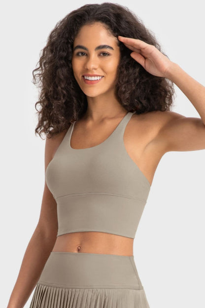 Crisscross Back Ladder Detail Sports Bra.