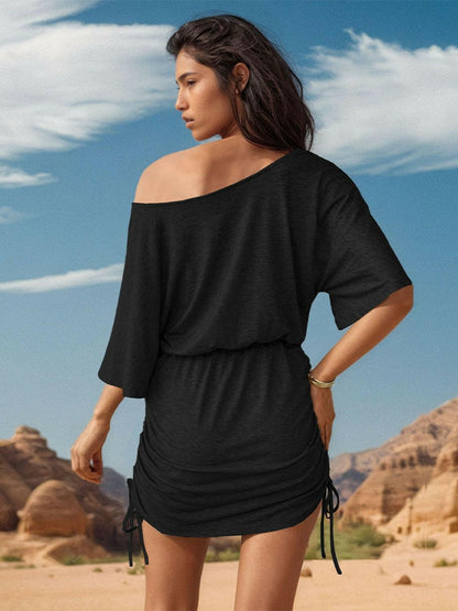 Drawstring One Shoulder Three-Quarter Sleeve Mini DressUpgrade Your Style with the Drawstring One Shoulder Mini Dress
 
 
Chic Design: Stand out in style with this one-shoulder mini dress featuring a trendy drawstring deLove Salve -Quarter Sleeve Mini Dressjust arrived