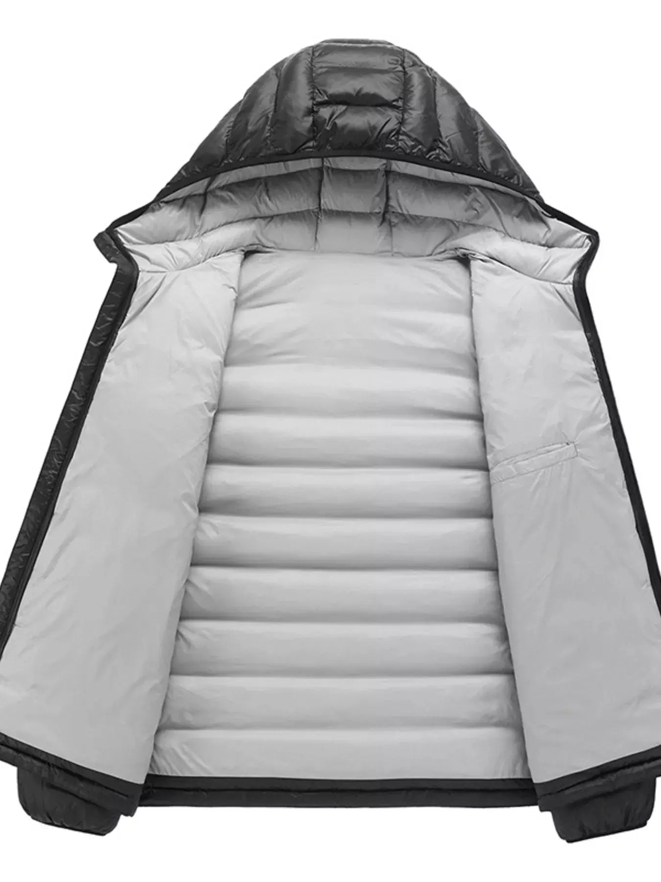 Men's Plus Size Zip Up Hooded Puffer Jacket With Contrast Panels Simply Love