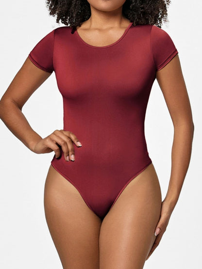 Full Size Round Neck Short Sleeve Bodysuit.