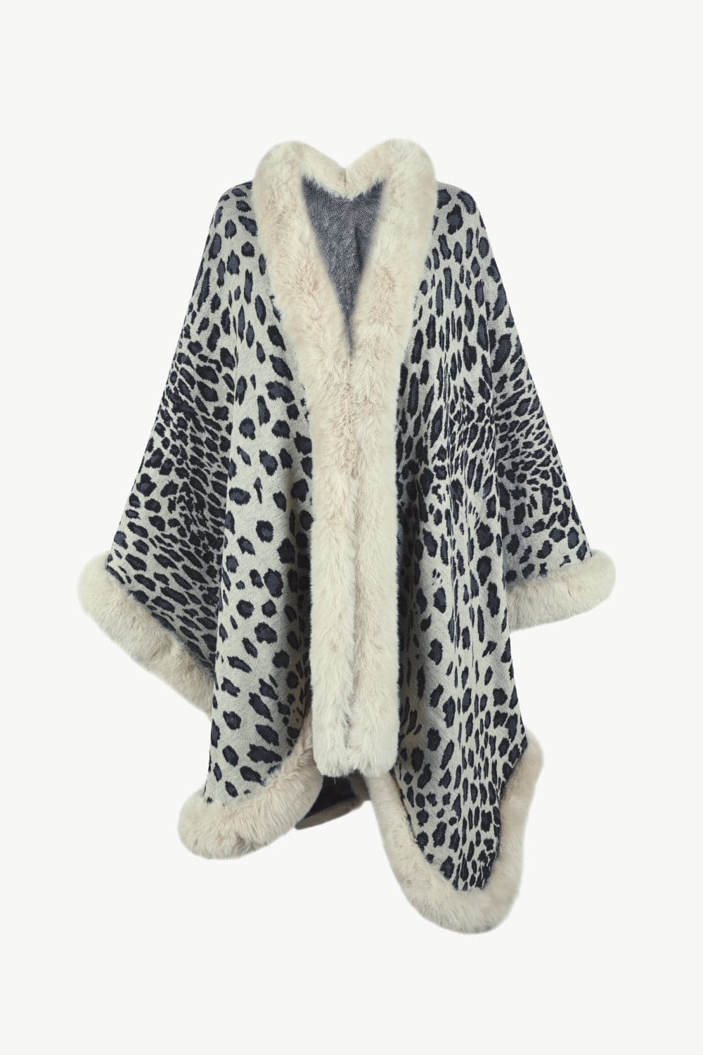 Leopard Open Front Poncho.