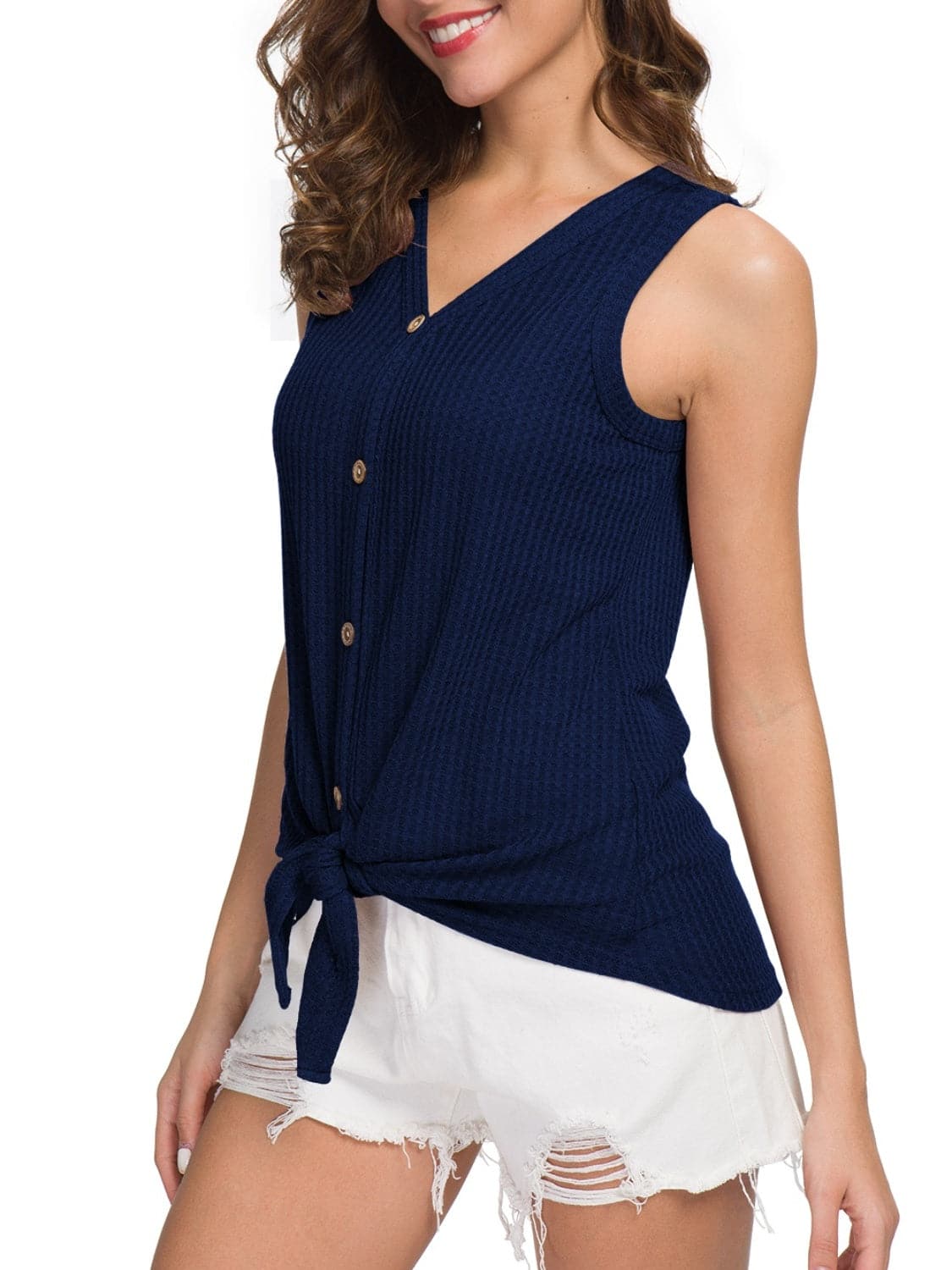 Tied V-Neck Tank.