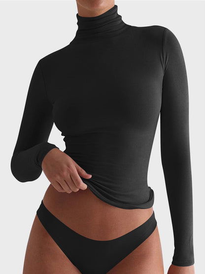 Turtleneck Long Sleeve T-Shirt.