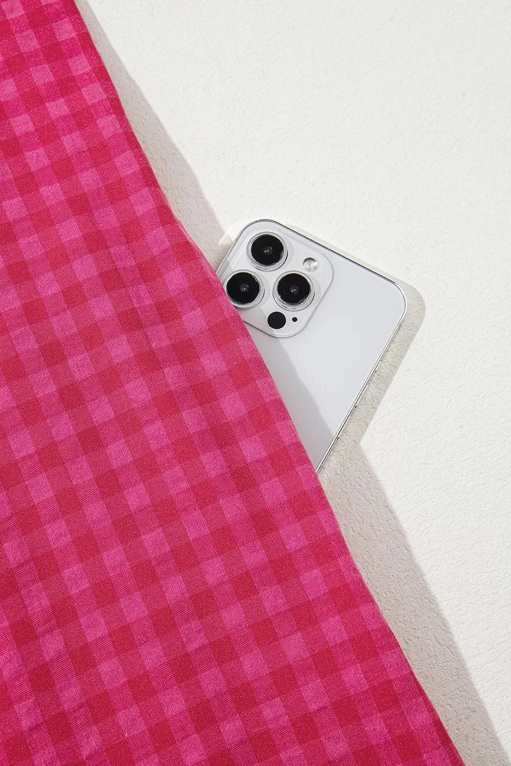 SYNZ Gingham Check Bubble Sleeve Ruffled Maxi Dress Simply Love