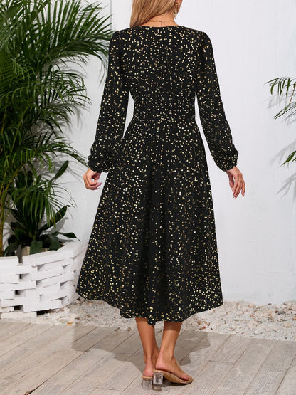 Floral Midi Dress with Long Sleeves