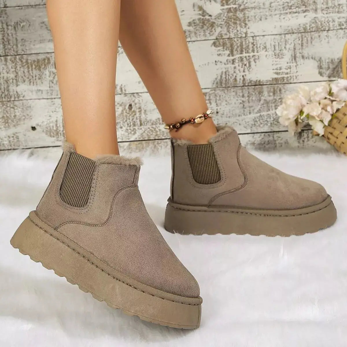 Round Toe Platform Ankle Boots Simply Love