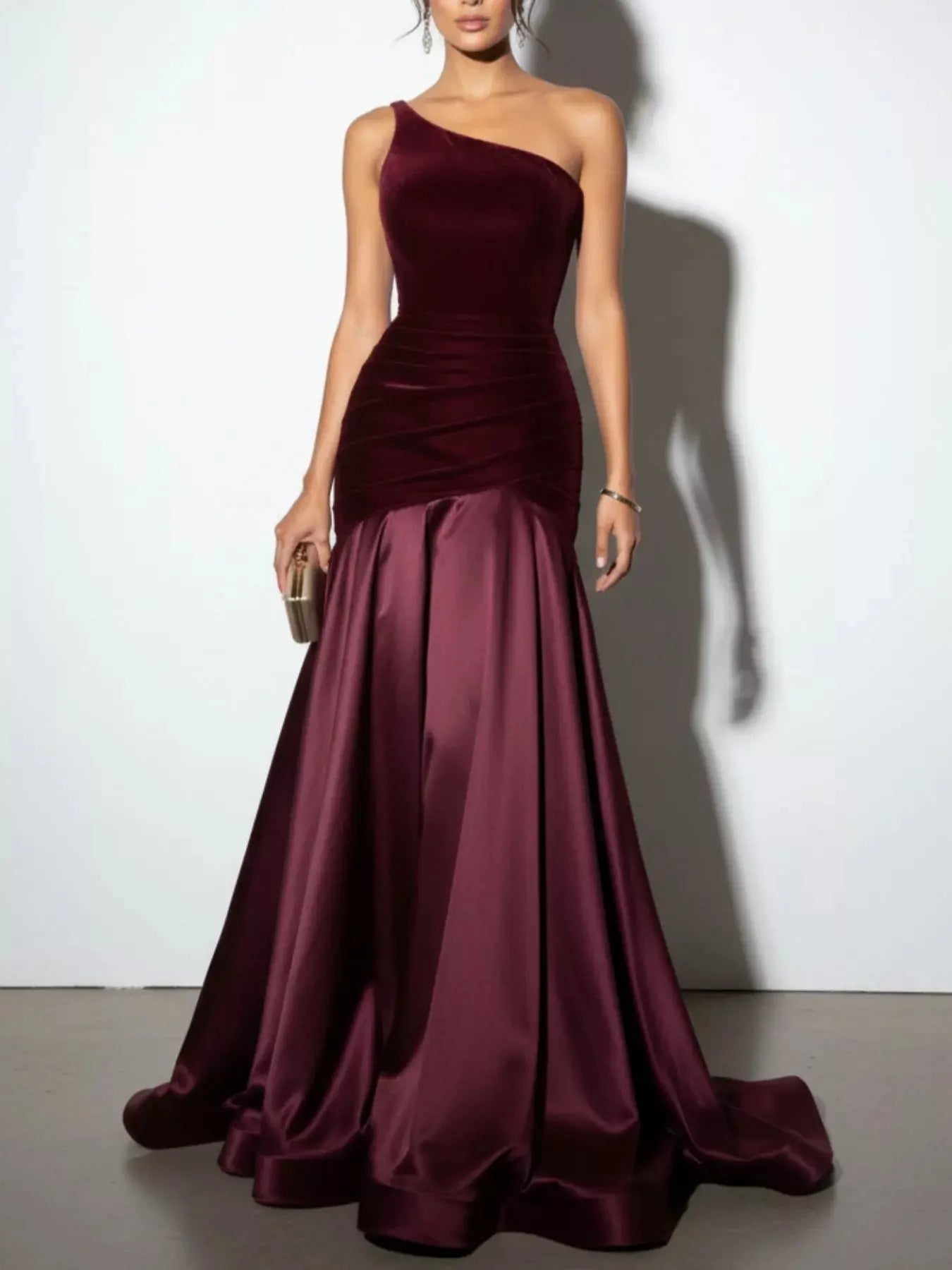 Single Shoulder Floor Length Dress Simply Love