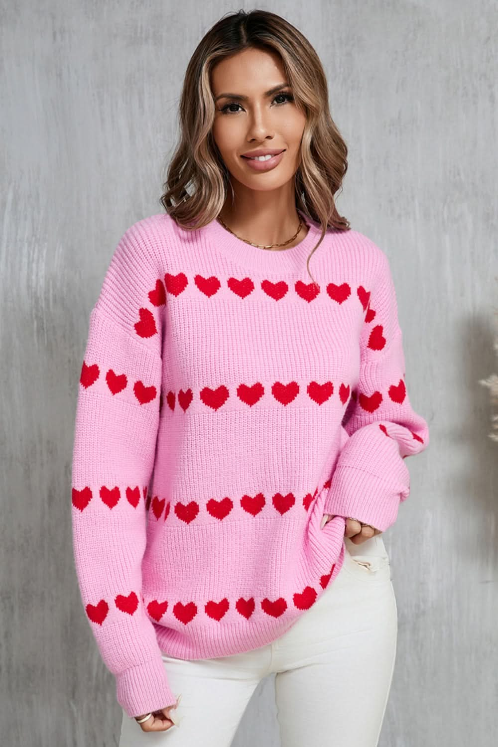 Heartwarming angel wings round neck long sleeve sweater