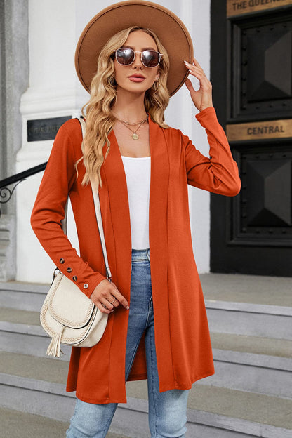 Open Front Long Sleeve Cardigan.