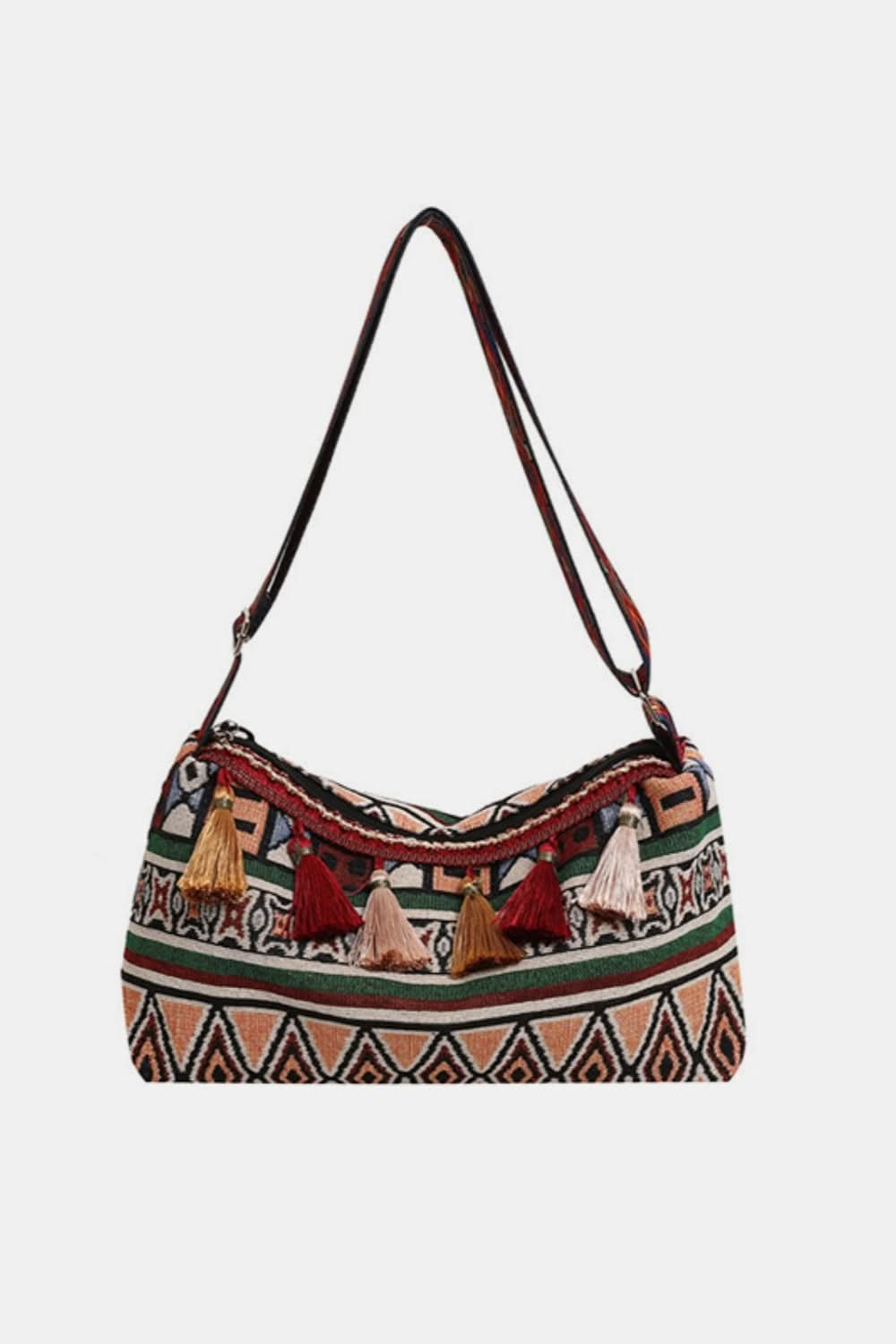 Chic tassel crossbody bag with adjustable strap