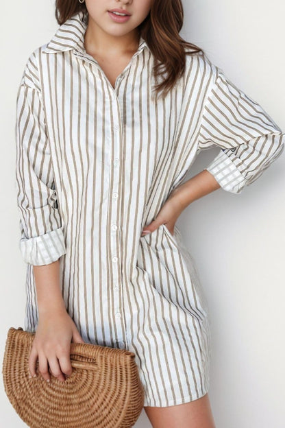 Chic Striped Long Sleeve Dress for Effortless Style