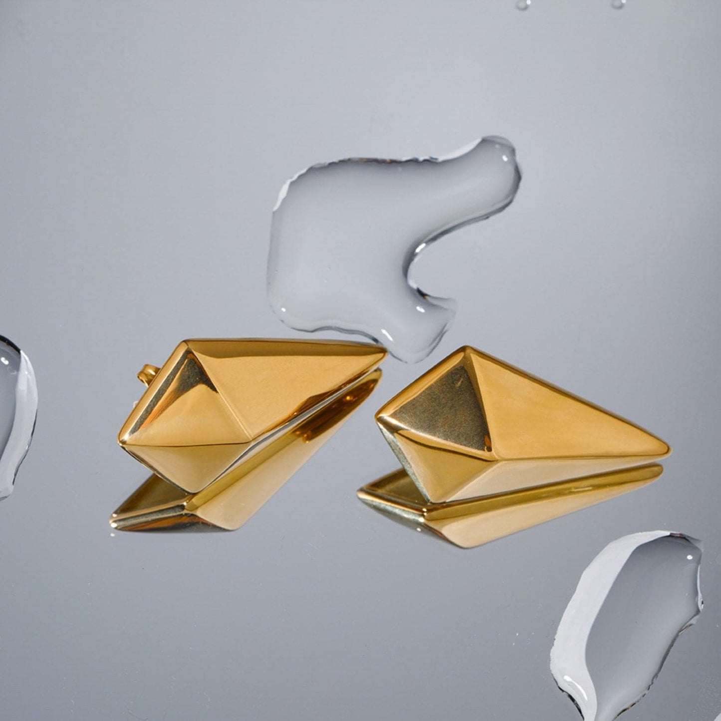 Stainless Steel 18K Gold-Plated Geometric Earrings.