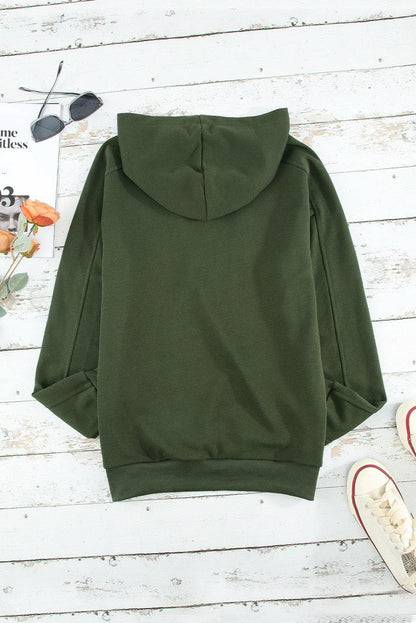 Lace-Up Dropped Shoulder Hoodie.