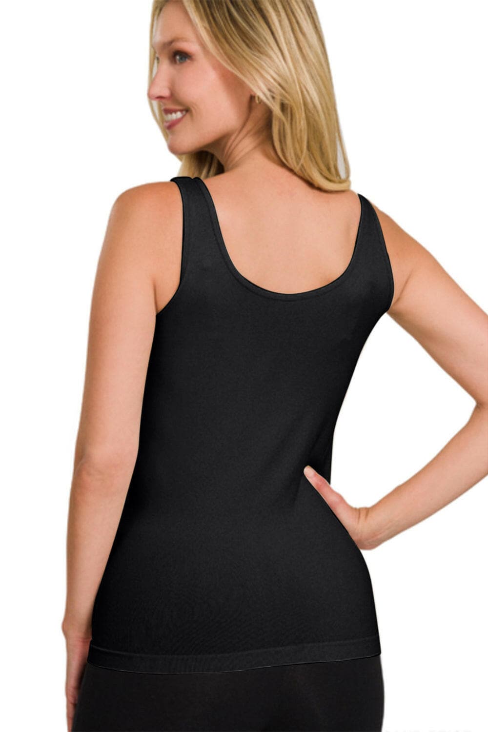 Zenana FRONT & BACK 2-WAY V-NECK / U-NECK SEAMLESS TANK.