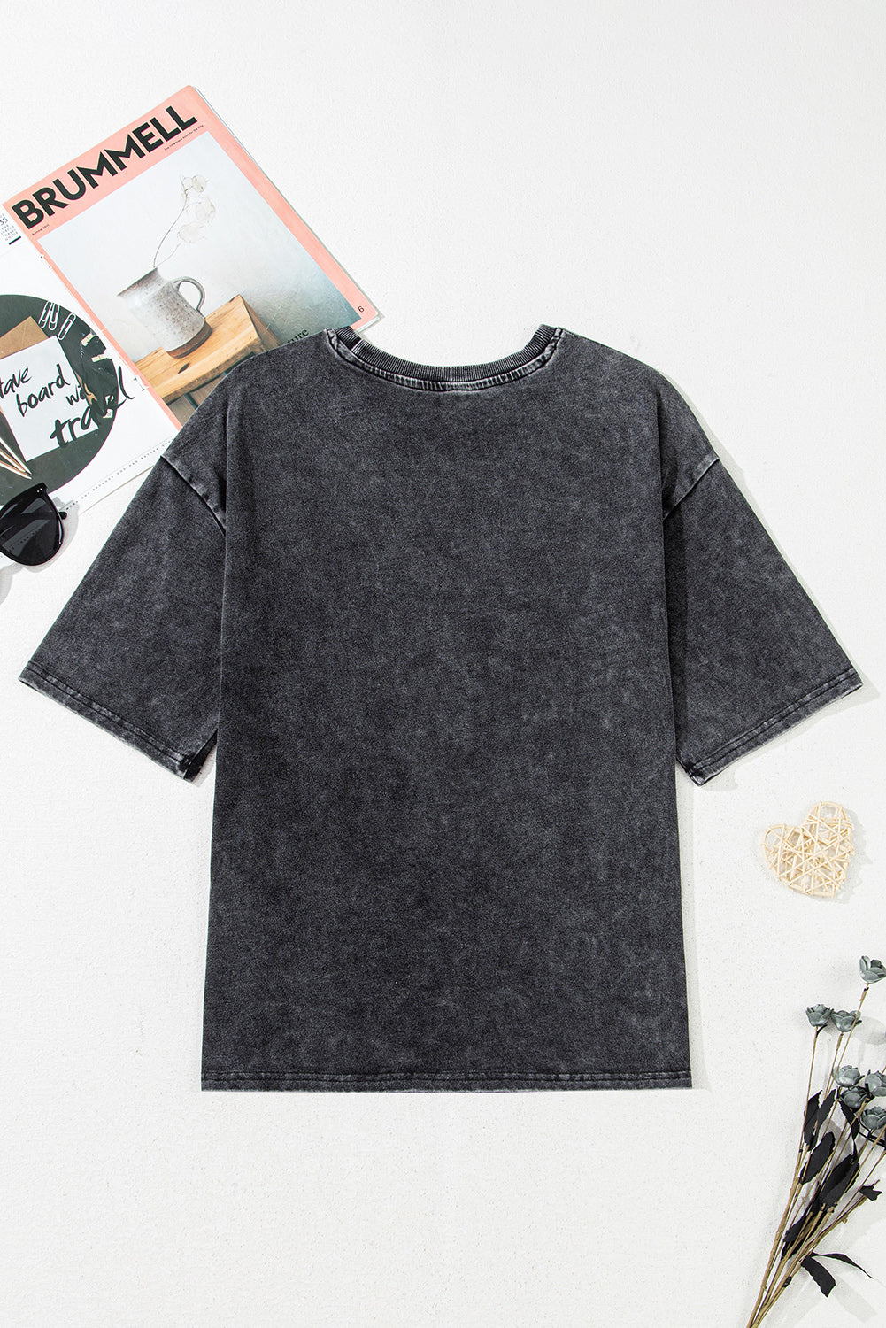 Black Vintage Nashville Tennessee Graphic Mineral Washed Tee