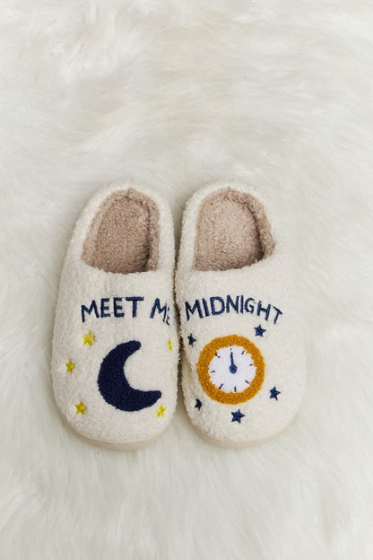 Melody Printed Plush Slide Slippers.