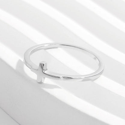 925 Sterling Silver Cross Ring.