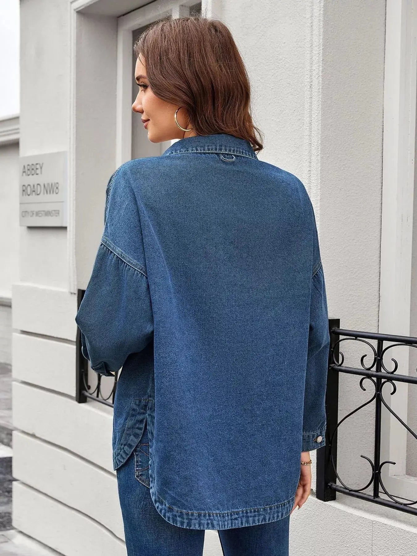 Vintage Wash Button-Down Denim Jacket Simply Love