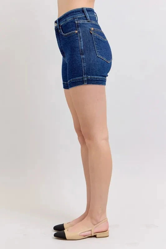 Judy Blue Full Size High Waist Tummy Control Denim Shorts Plus Size Coco’s Tee Boutique