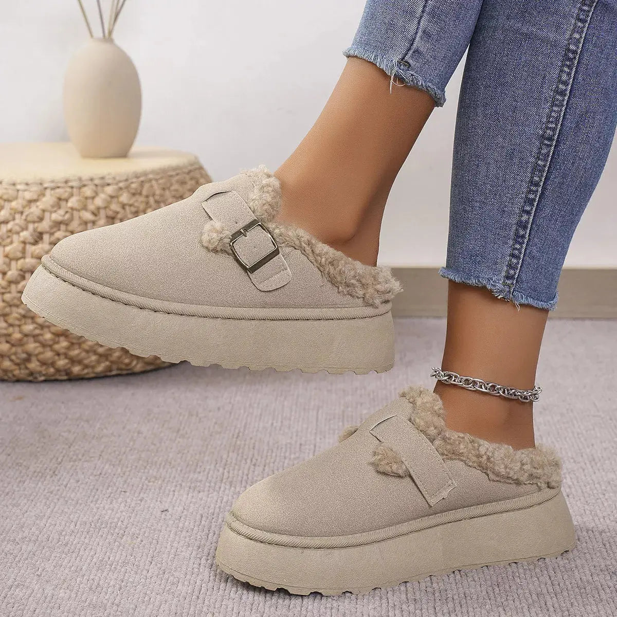 Round Toe Platform Slippers Simply Love