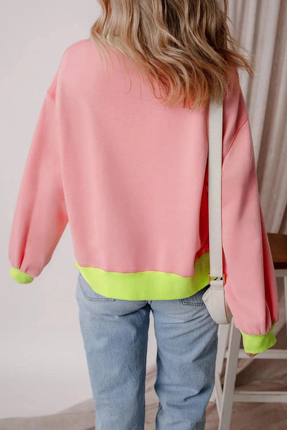 Chic graphic long sleeve sweatshirt with round neck