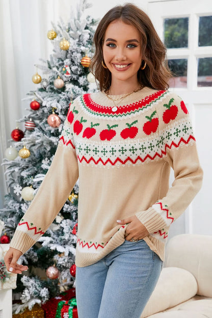 Angel wings cozy long sleeve sweater with a round neck