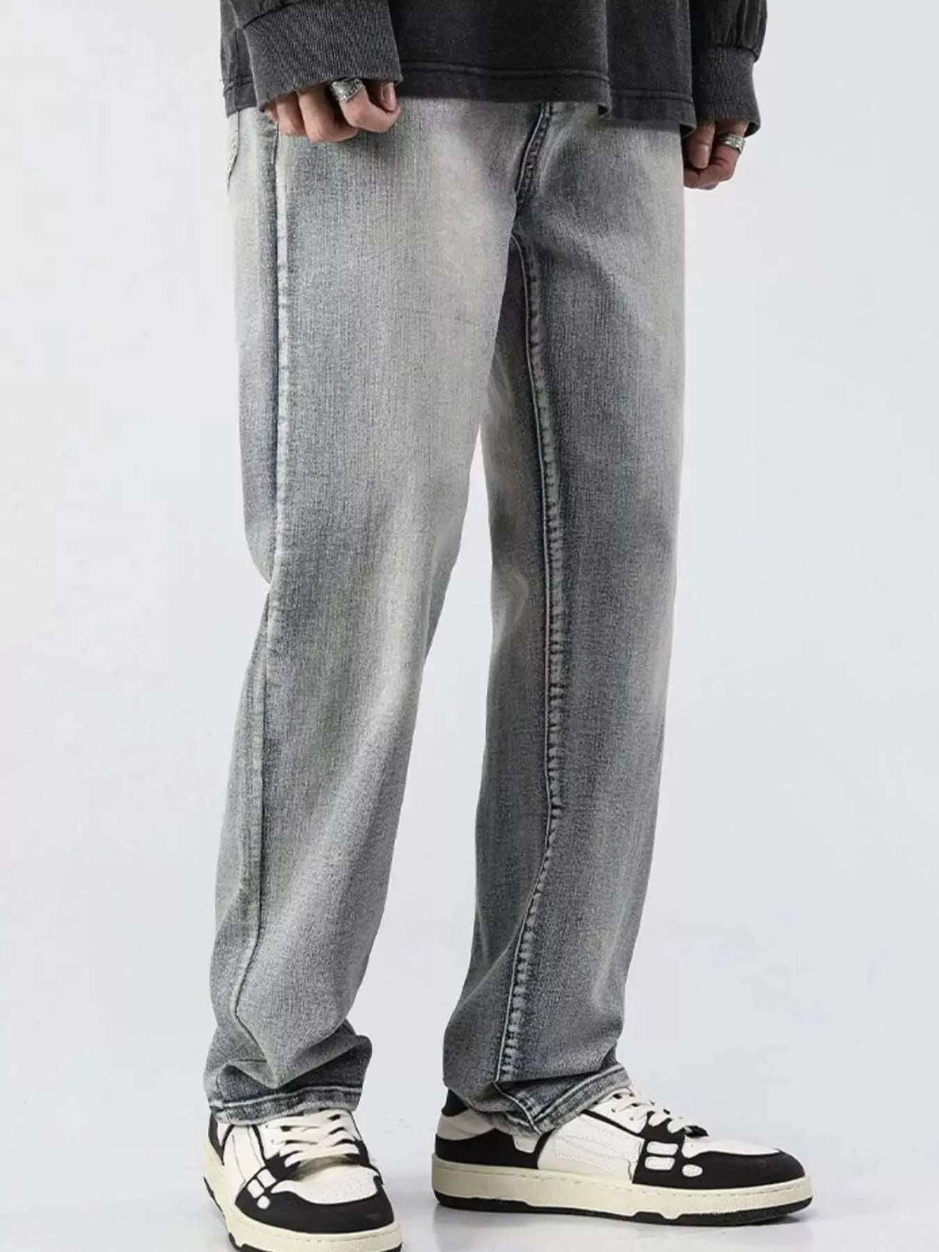 Men's Full Size Vintage Wash Loose Fit Jeans Plus Size Simply Love