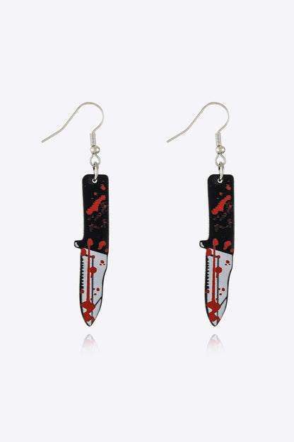 Spooky Drip Earrings with Bloody Design