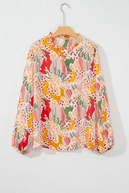 Floral abstract plus size blouse