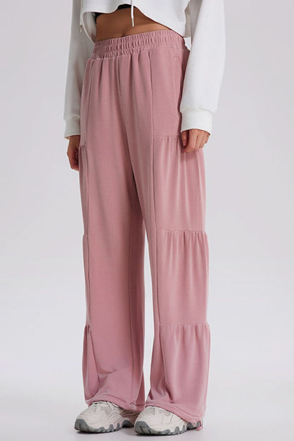 Ruched Elastic Waist Jogger Pants with Drawstring