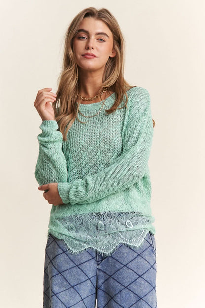 J.NNA Elegant Lace Knit Top