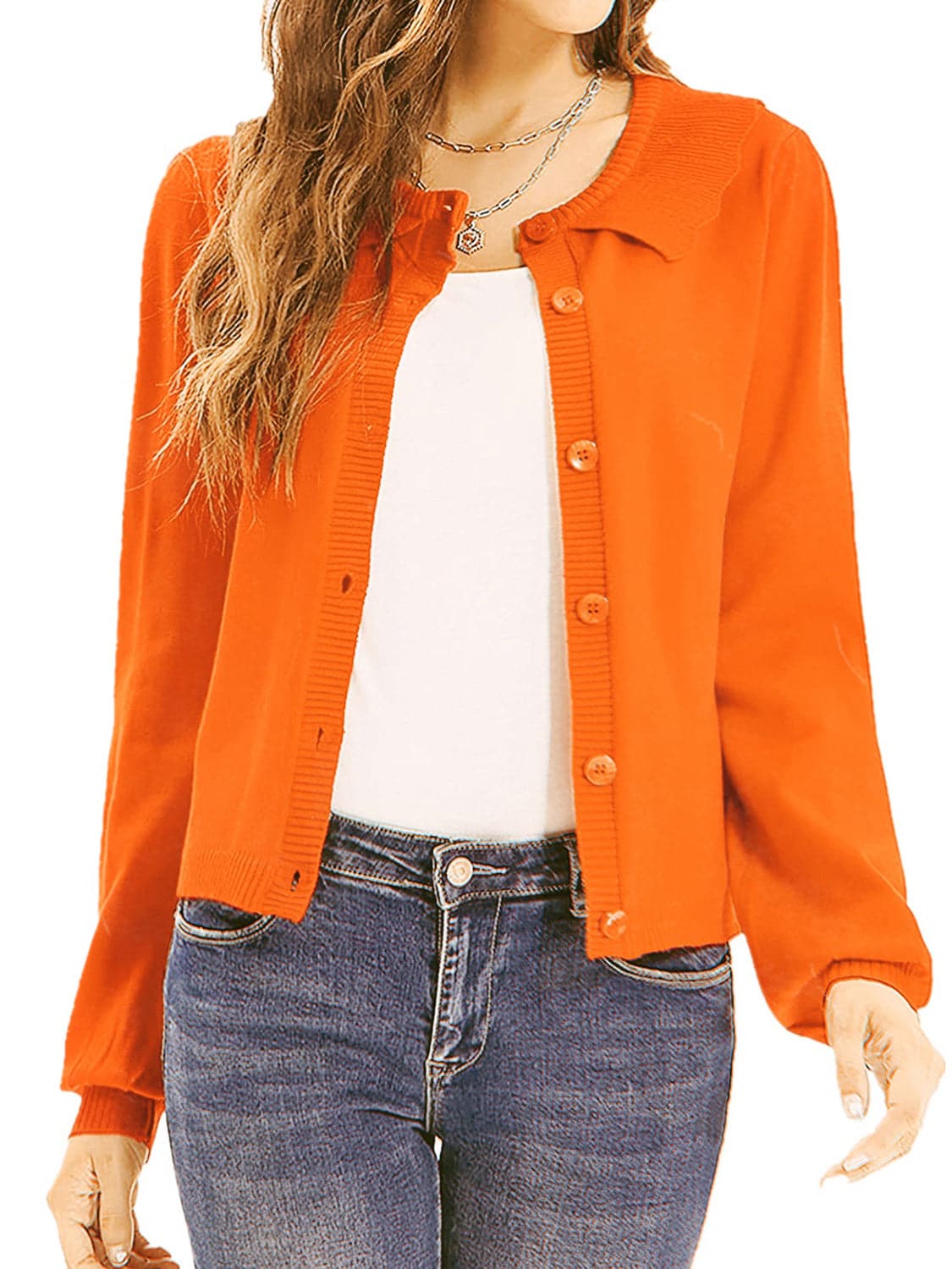 Collared Long Sleeve Button Down Cardigan.