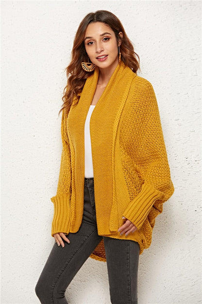 Open Front Batwing Sleeve Cardigan.