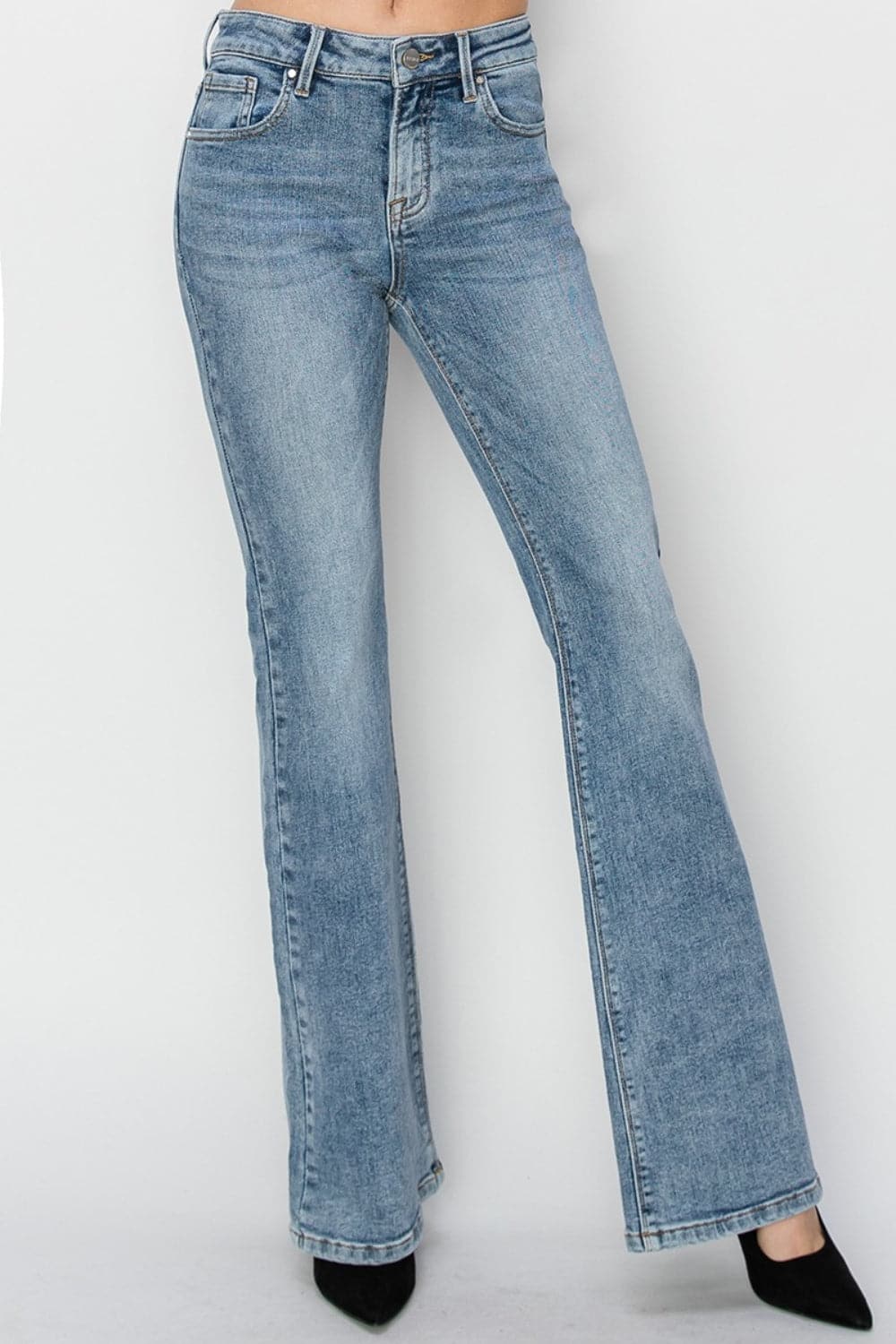 RISEN Full Size Mid Rise Bootcut Jeans.