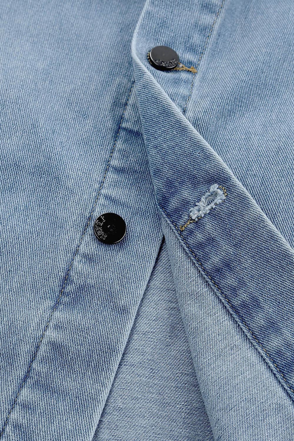 Button Down Collared Denim Jacket.