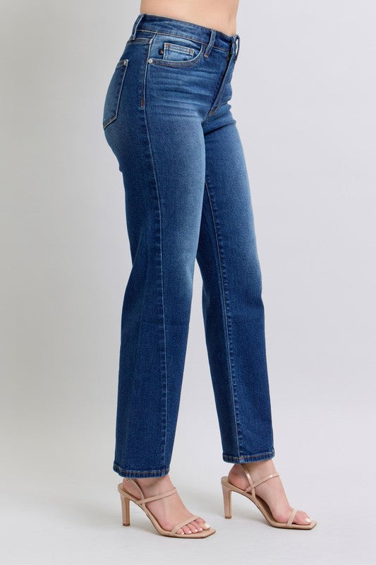Judy Blue Full Size Side Seam Detail Straight Jeans with Pockets Coco’s Tee Boutique