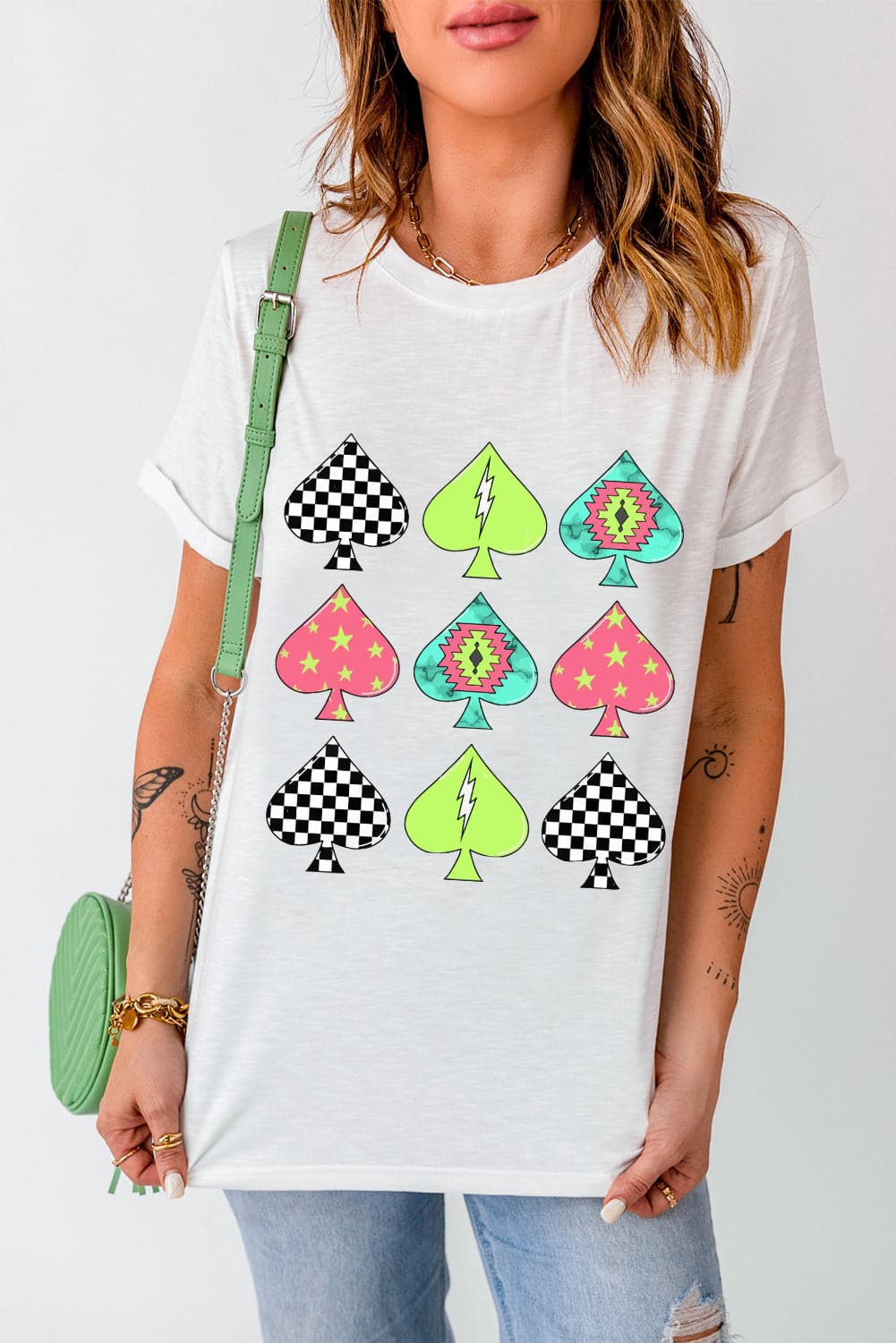 Graphic Round Neck Short Sleeve T-Shirt.